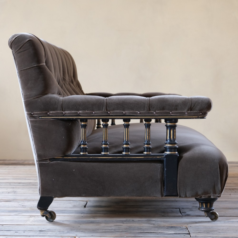 Howard and Sons aesthetic movement open arm sofa View IX