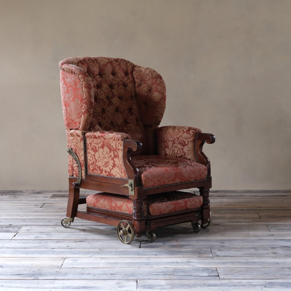 19th century mahogany Convalescing invalid chair by Collinge & Co Ltd View II