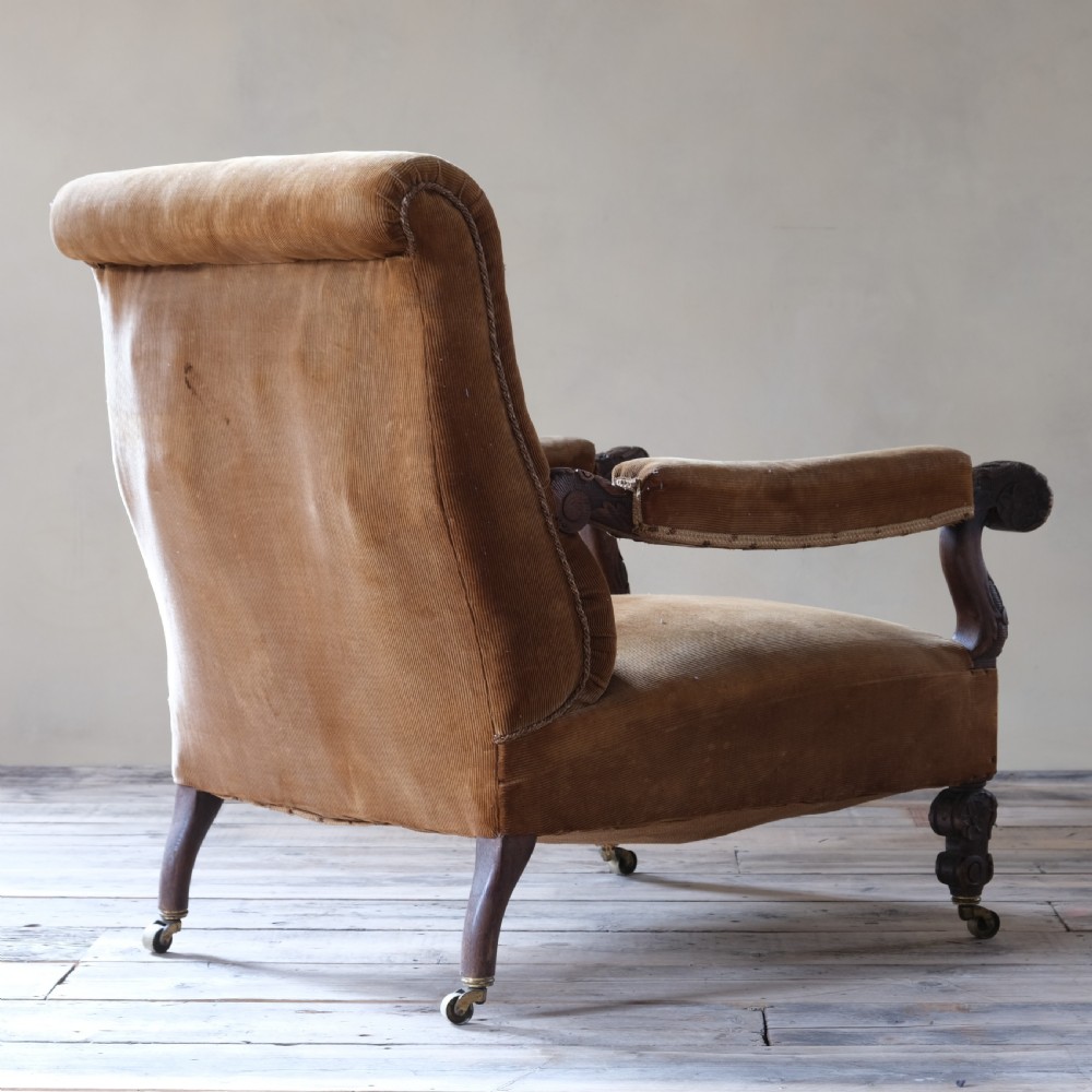 19th century carved oak open armchair View IV