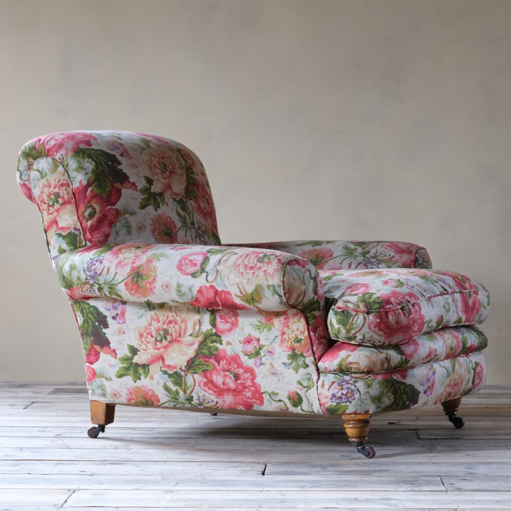 Large 19th century deep seated Howard style armchair