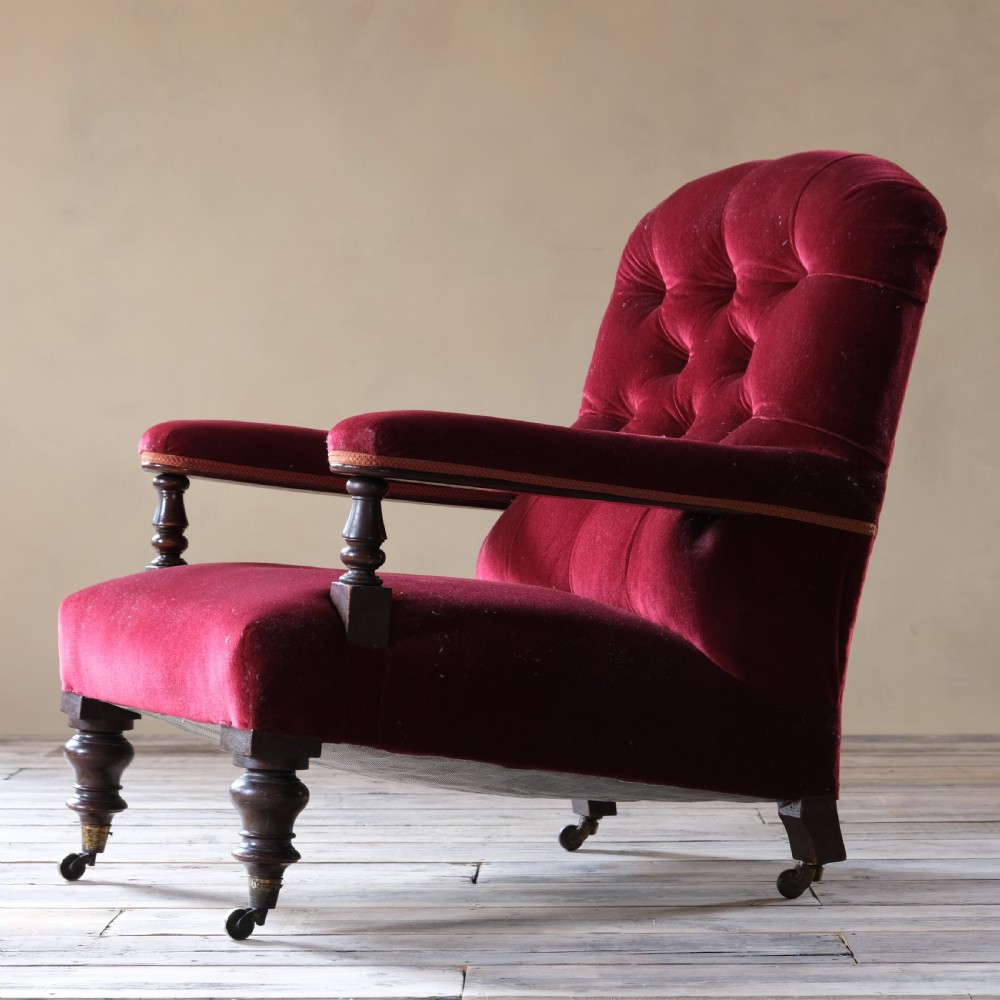 19th century Howard style open armchair 