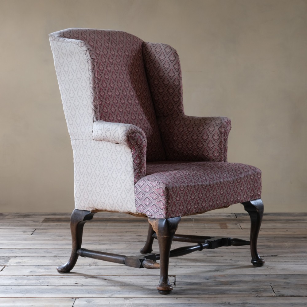 18th century style century wing back armchair c1900
