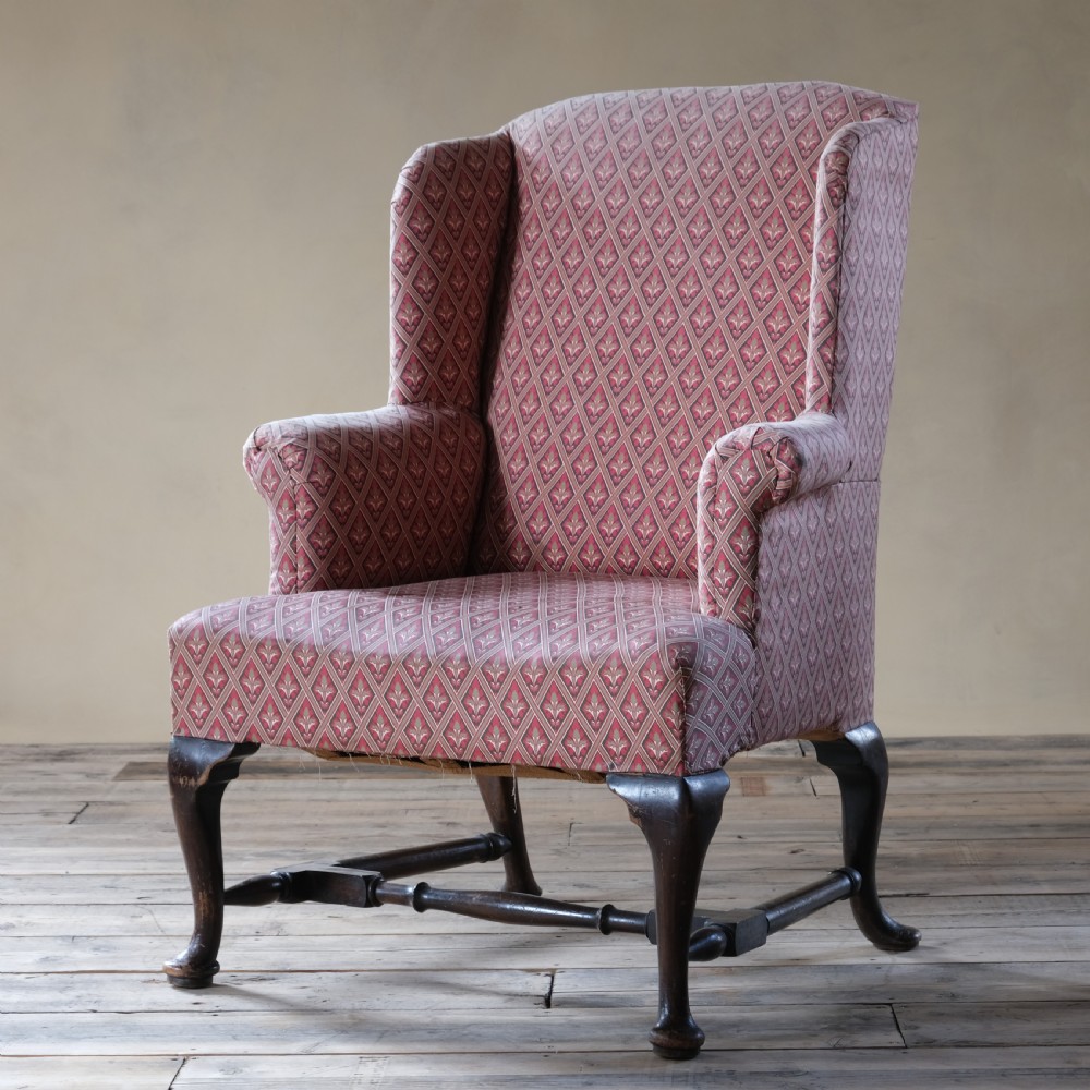 18th century style century wing back armchair c1900 View II