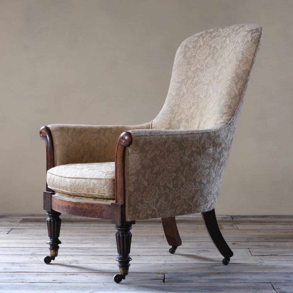 19th century spoon back arm chair in the manner of Gillows c1840 View VIII