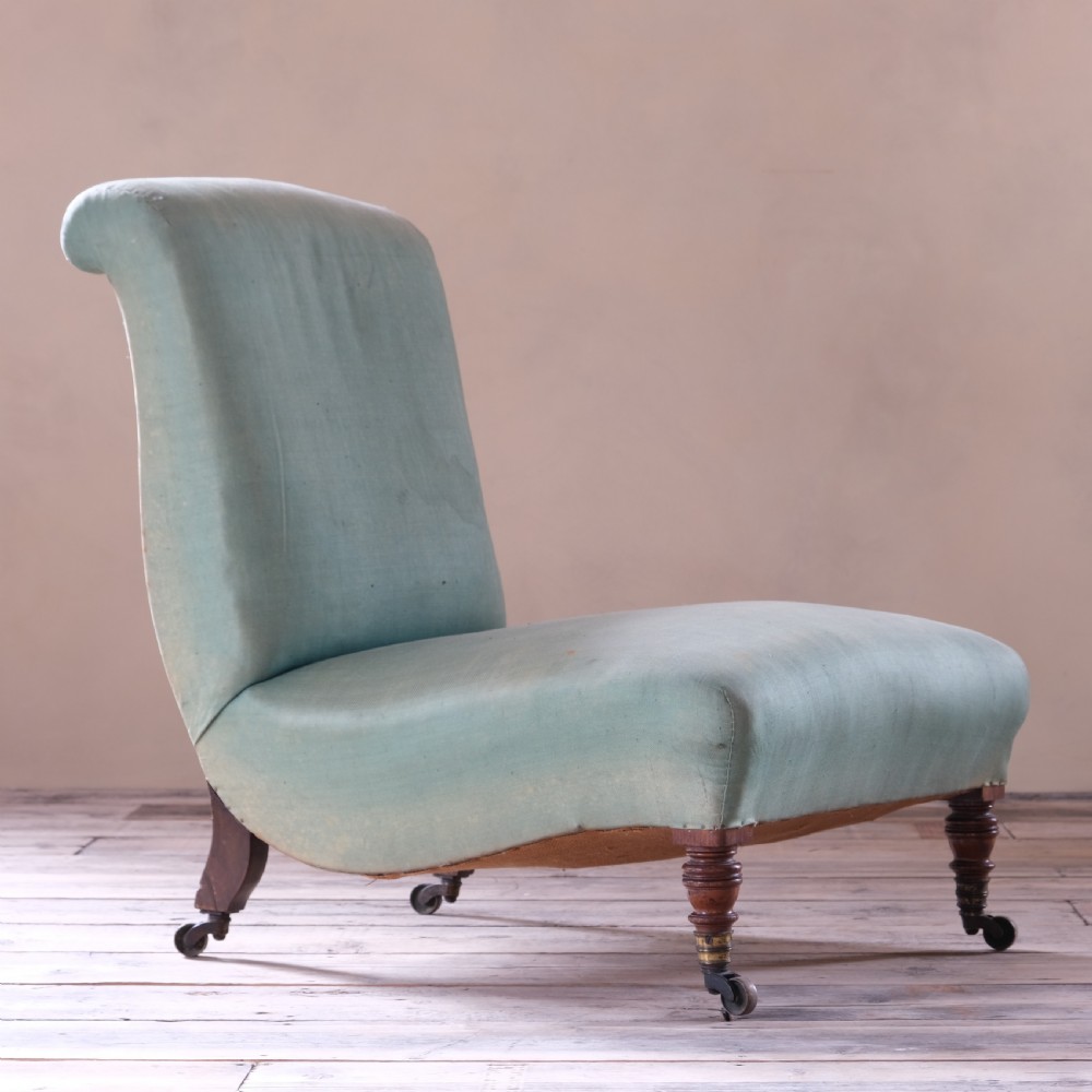 19th century Howard and sons slipper chair c1870 View III