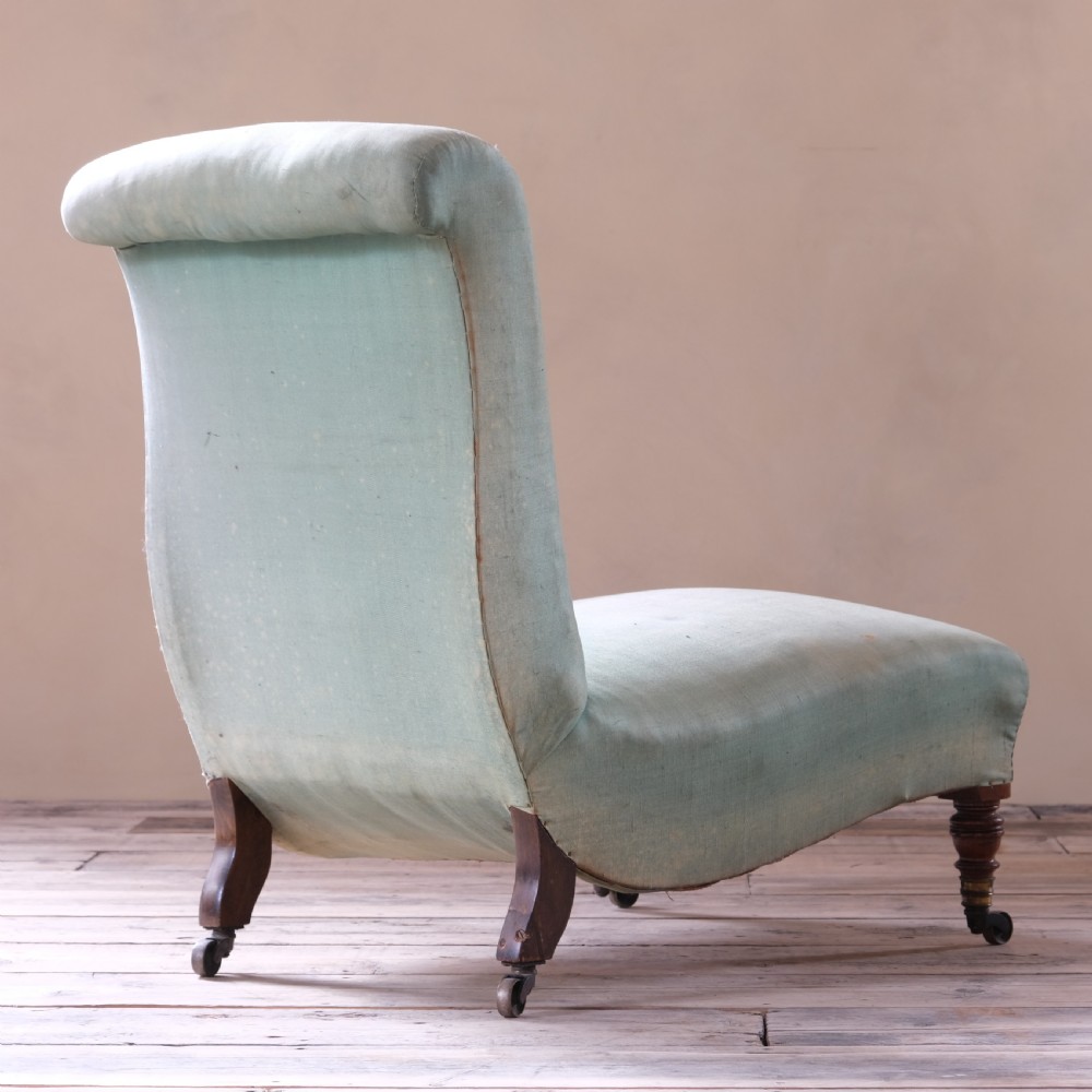 19th century Howard and sons slipper chair c1870 View V