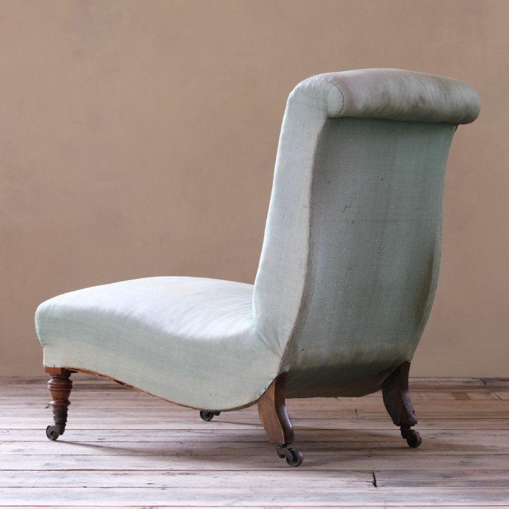 19th century Howard and sons slipper chair c1870 View VI
