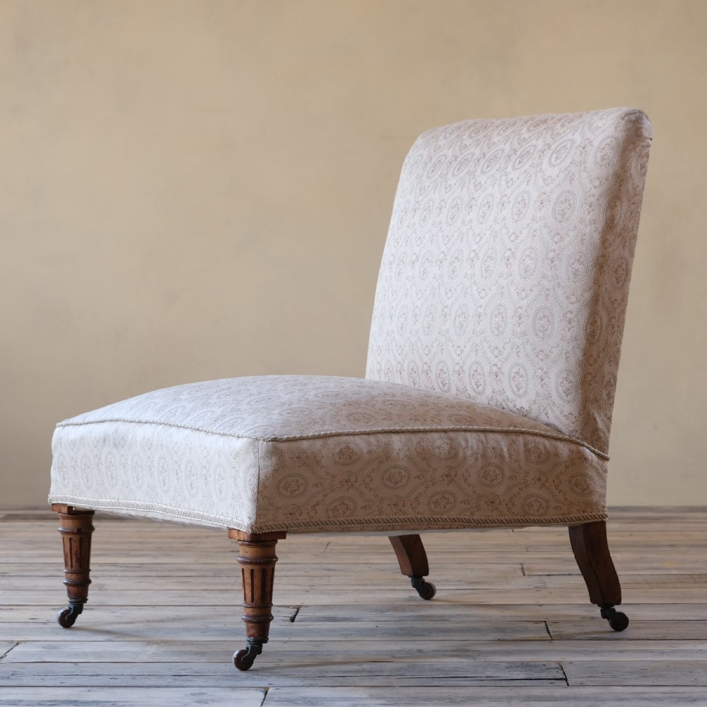 Large 19th Century Walnut slipper chair View II