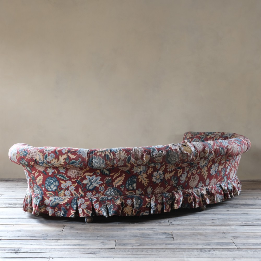 19th century Howard and sons curved chesterfield sofa c1860 View VIII