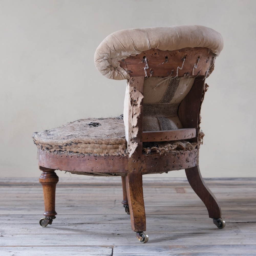 mid 19th century walnut slipper chair by Holland & Sons View VIII