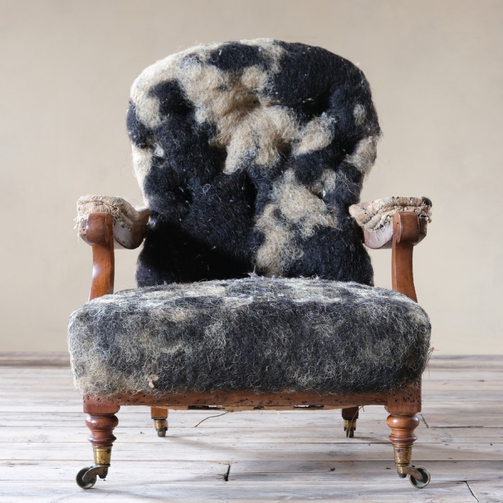 19th century Howard and sons open arm slipper chair c1860 View II