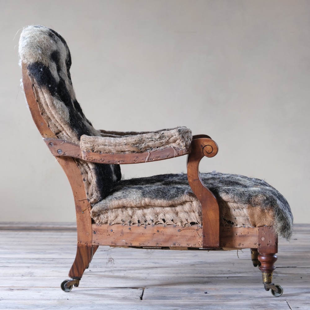 19th century Howard and sons open arm slipper chair c1860 View IV