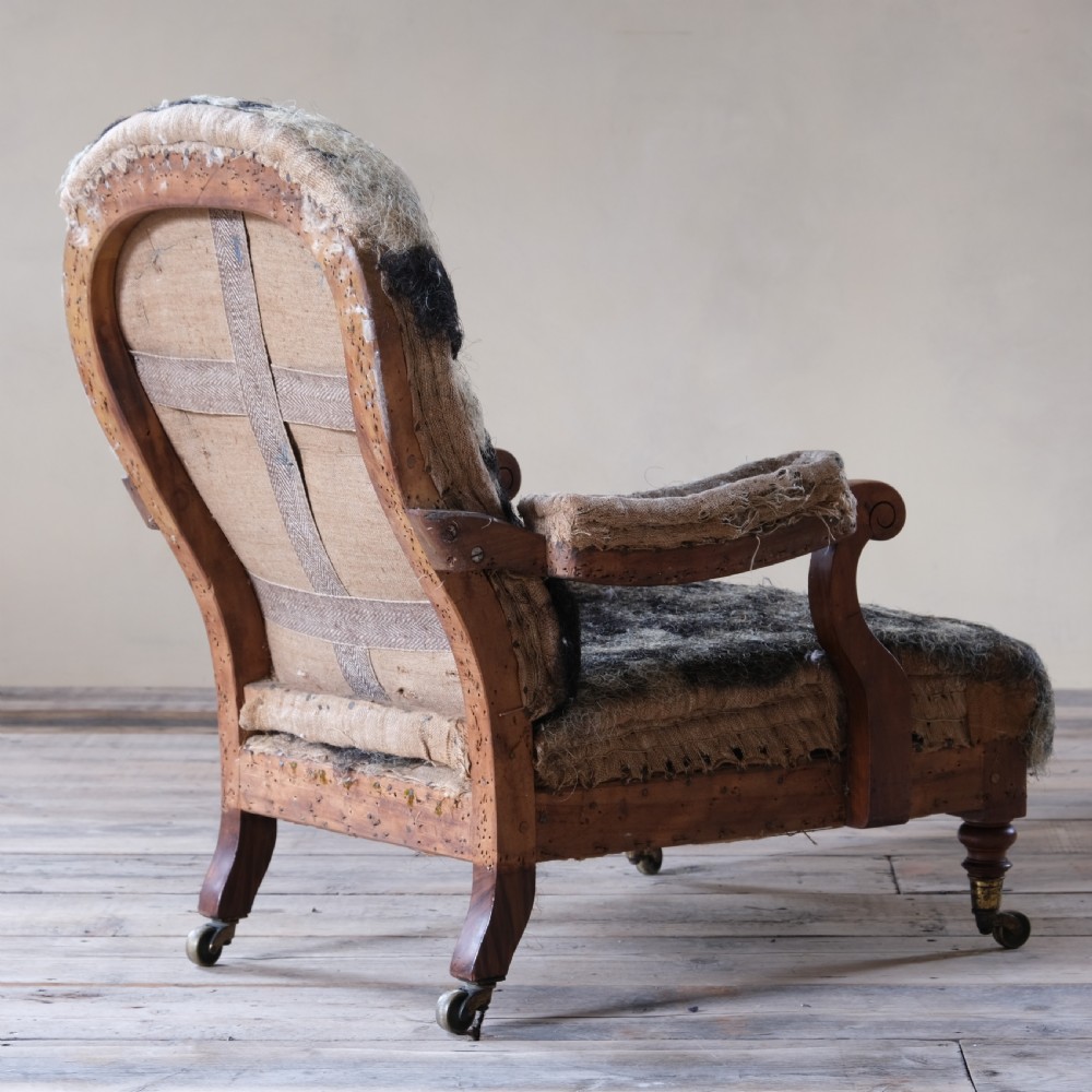 19th century Howard and sons open arm slipper chair c1860 View V