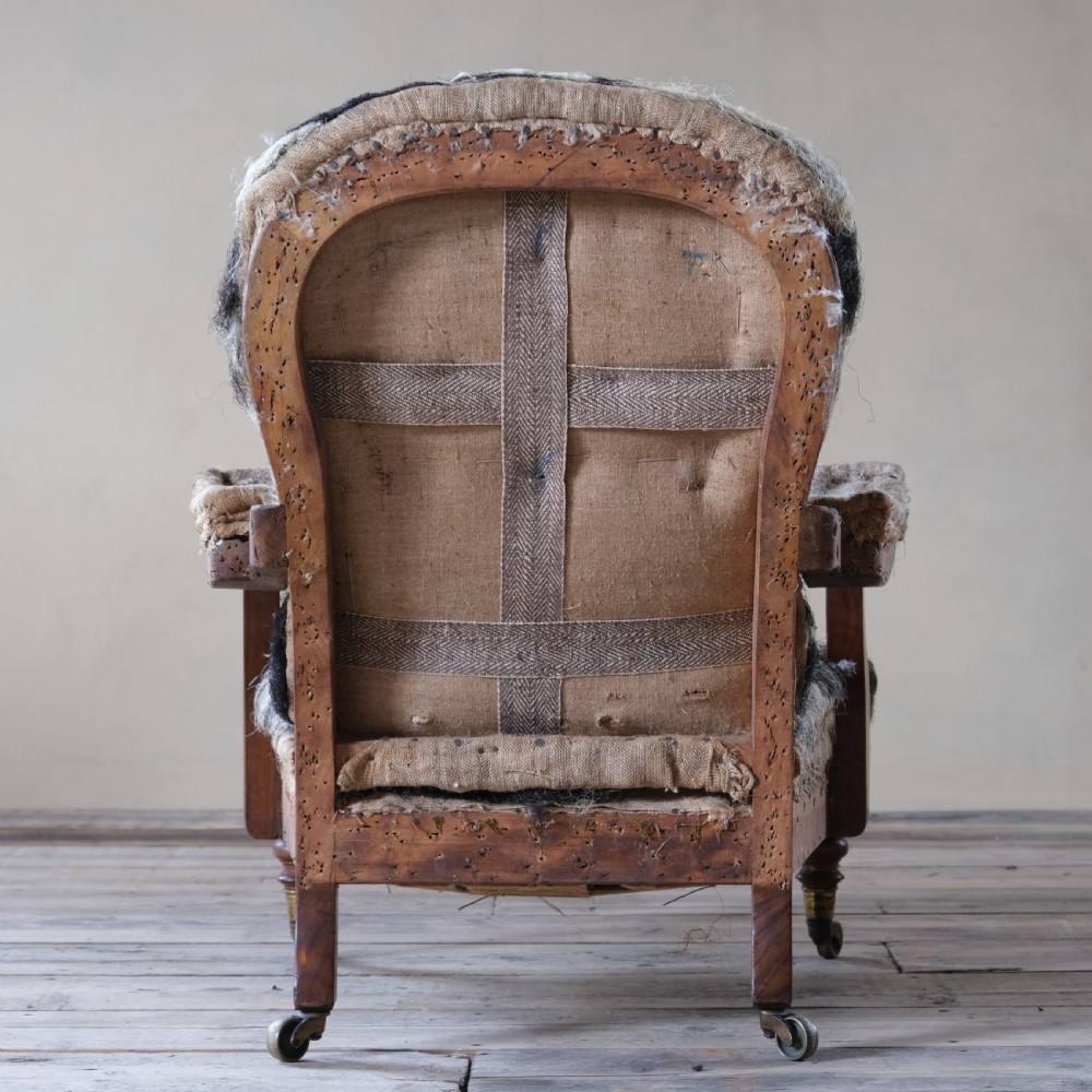 19th century Howard and sons open arm slipper chair c1860 View VI