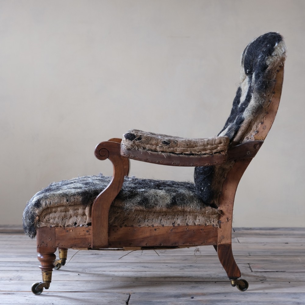 19th century Howard and sons open arm slipper chair c1860 View VIII