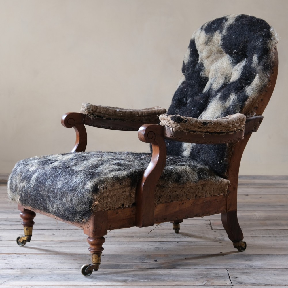 19th century Howard and sons open arm slipper chair c1860 View IX