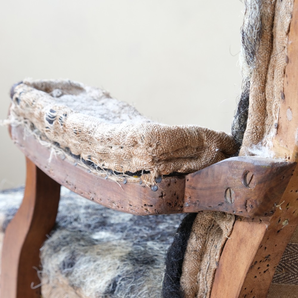 19th century Howard and sons open arm slipper chair c1860 View XIII