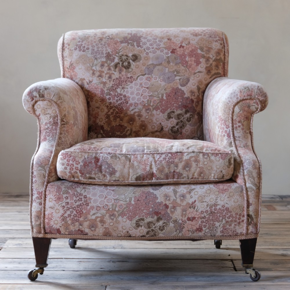 antique floral country house armchair
