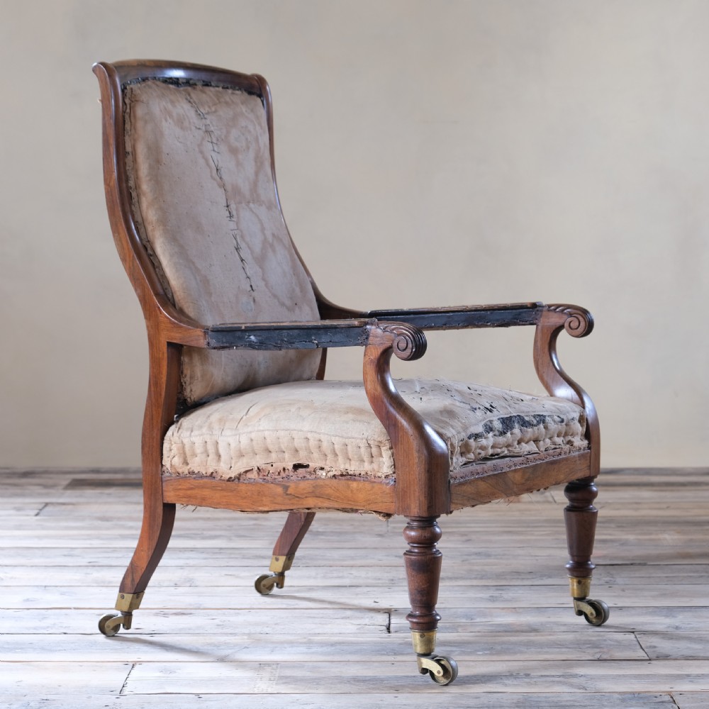 regency rosewood open armchair attributed to Gillow c1835