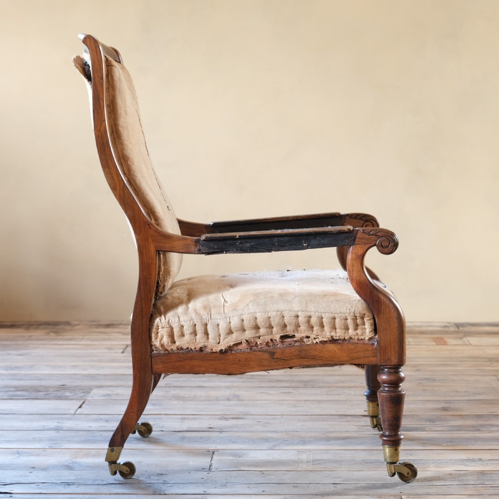 regency rosewood open armchair attributed to Gillow c1835 View IV