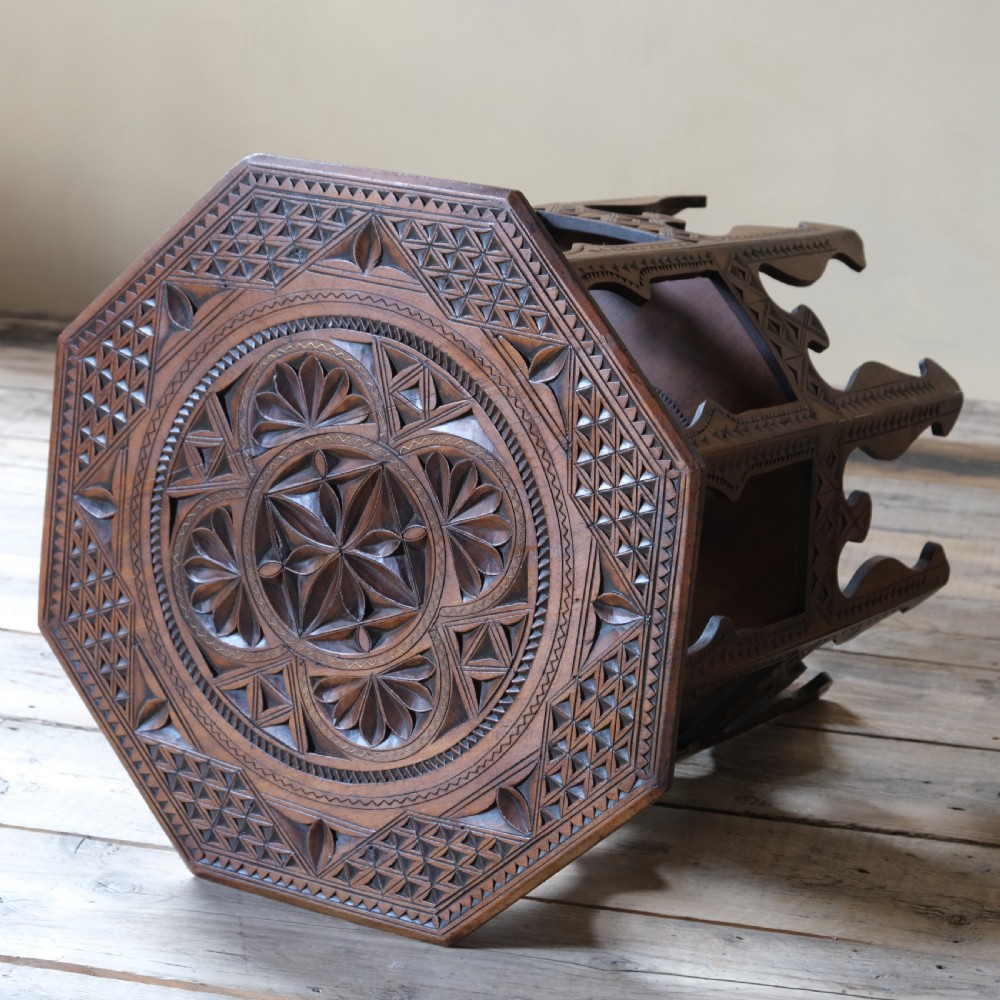 antique carved Moorish side table c1900 View III