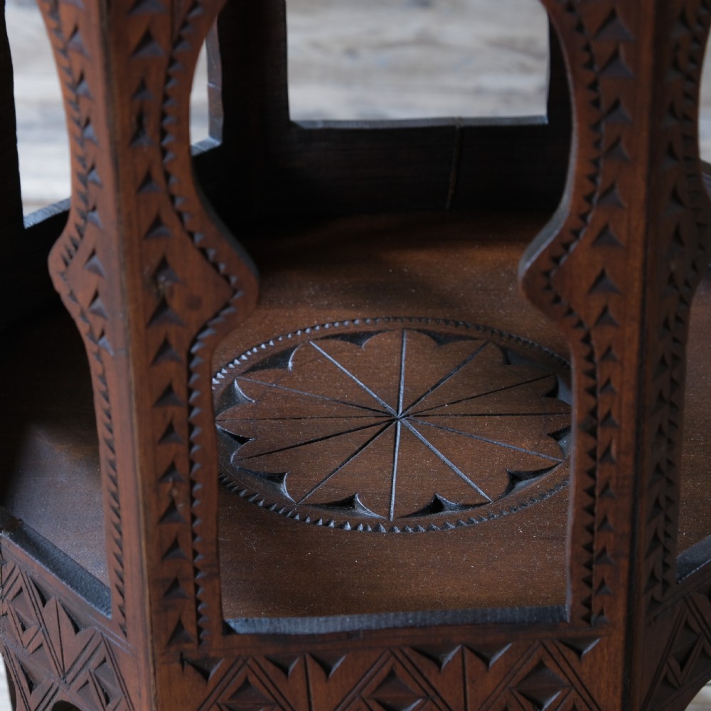 antique carved Moorish side table c1900 View IV