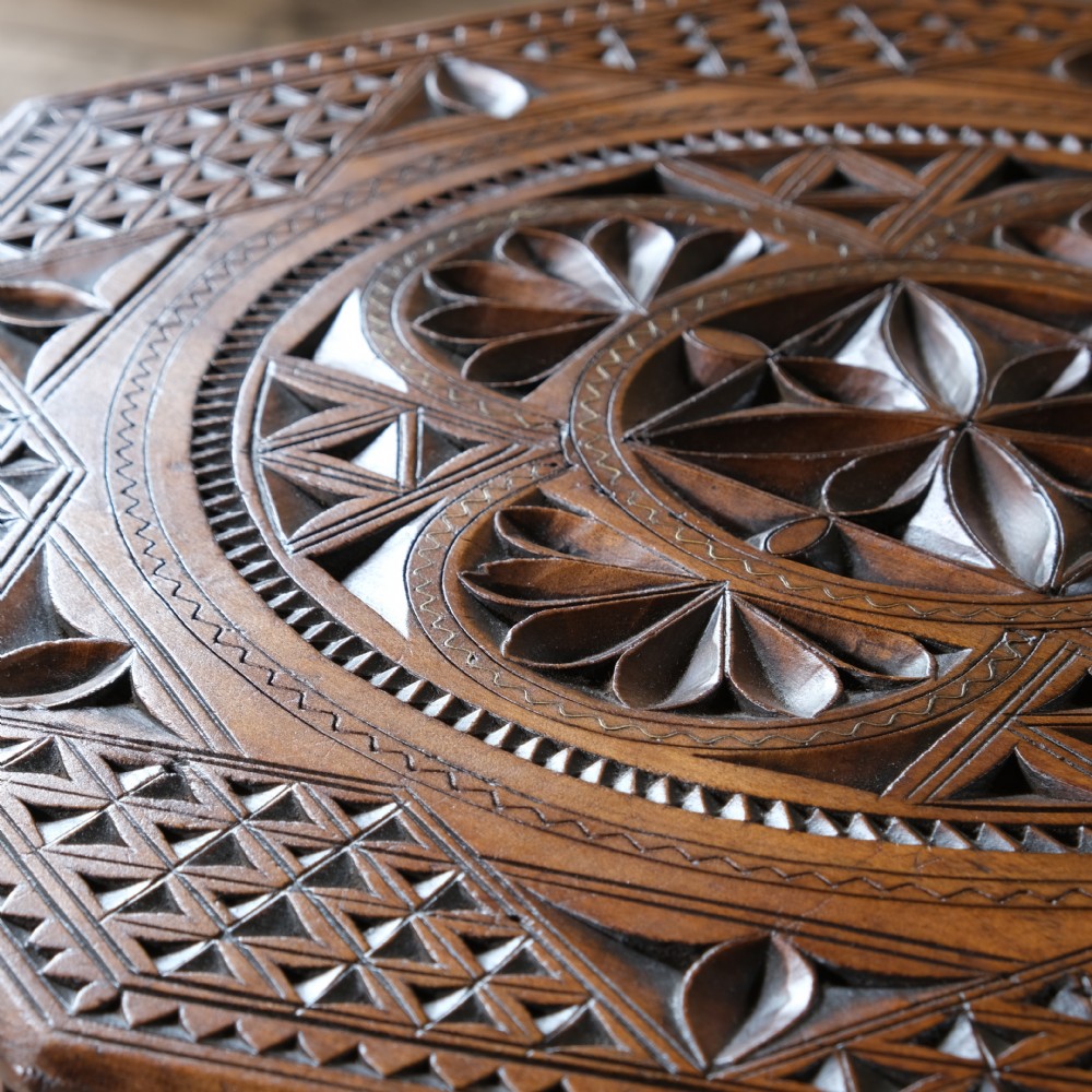 antique carved Moorish side table c1900 View V