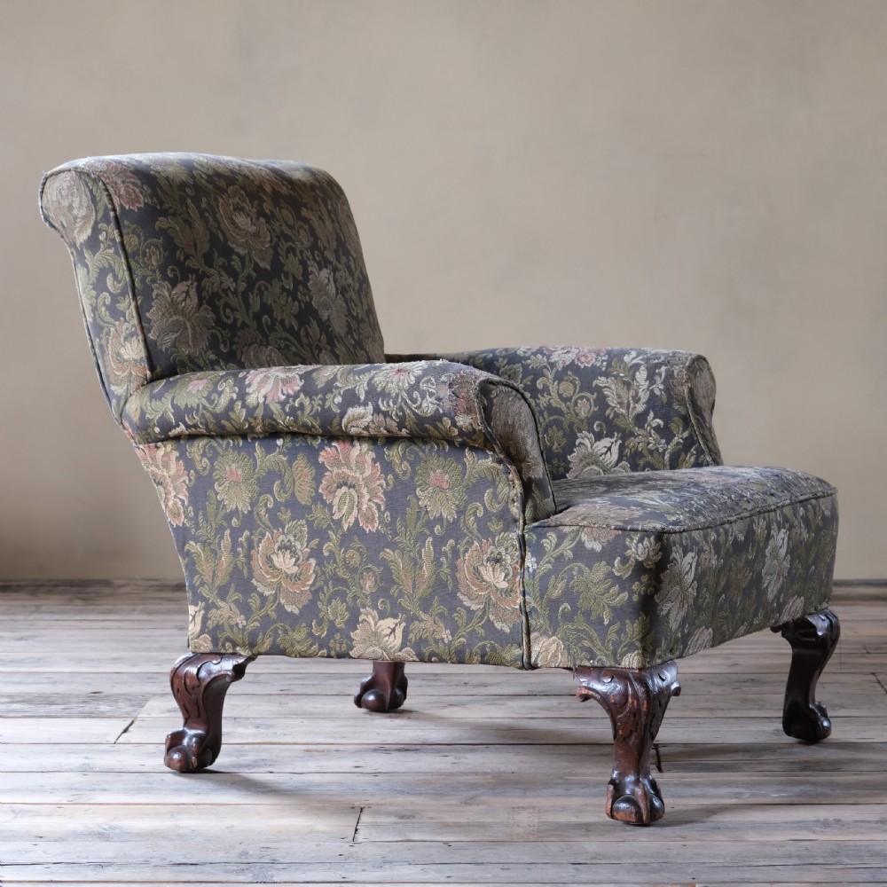 Antique deep seated armchair c1900 View II