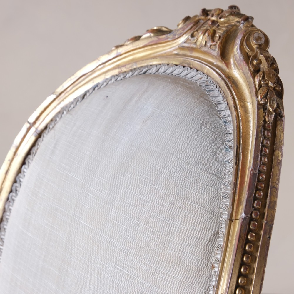 19th century Gilt wood balloon back slipper chair View X