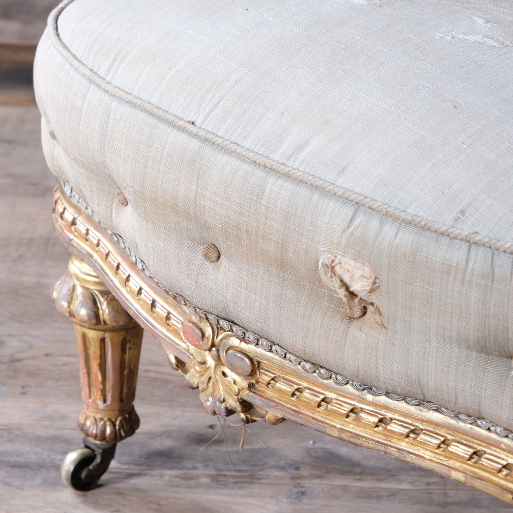 19th century Gilt wood balloon back slipper chair View XV