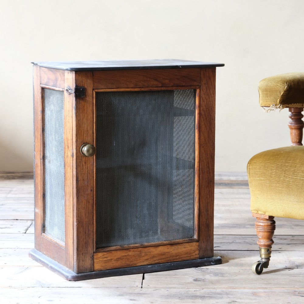 Antique oak and slate meat safe View II