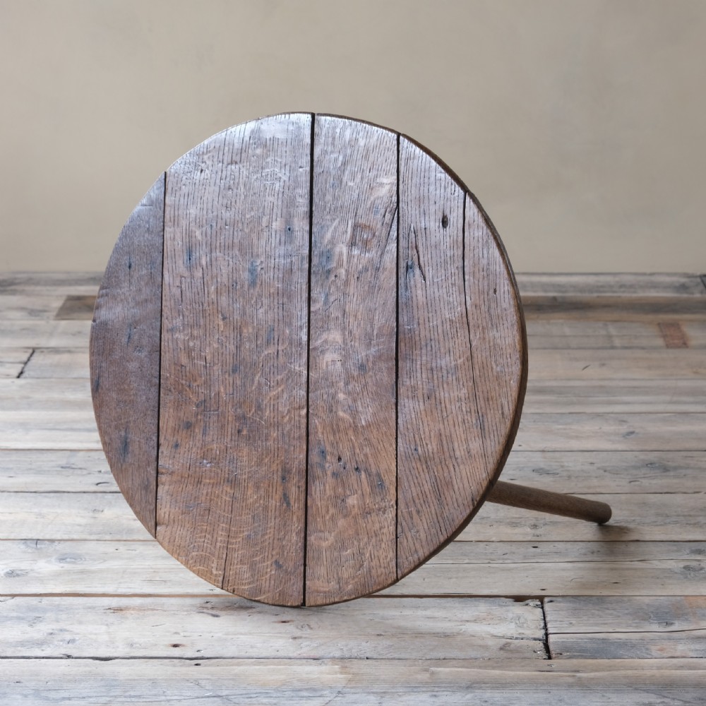 Primitive 19th century oak cricket table View IV