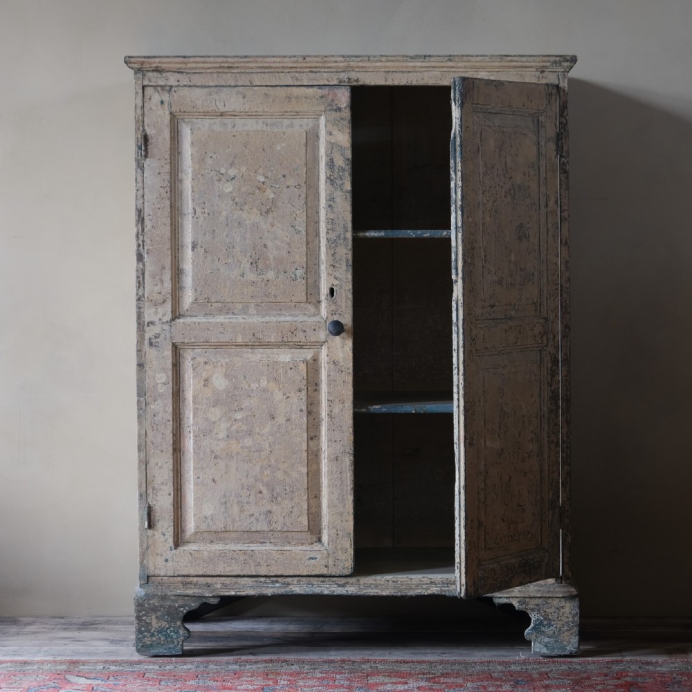 Georgian 18th century pained pine farmhouse cupboard