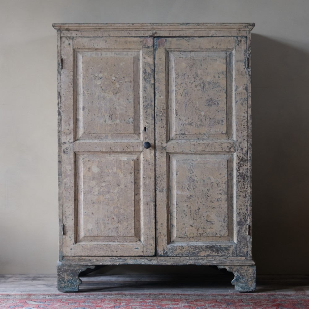 Georgian 18th century pained pine farmhouse cupboard View III