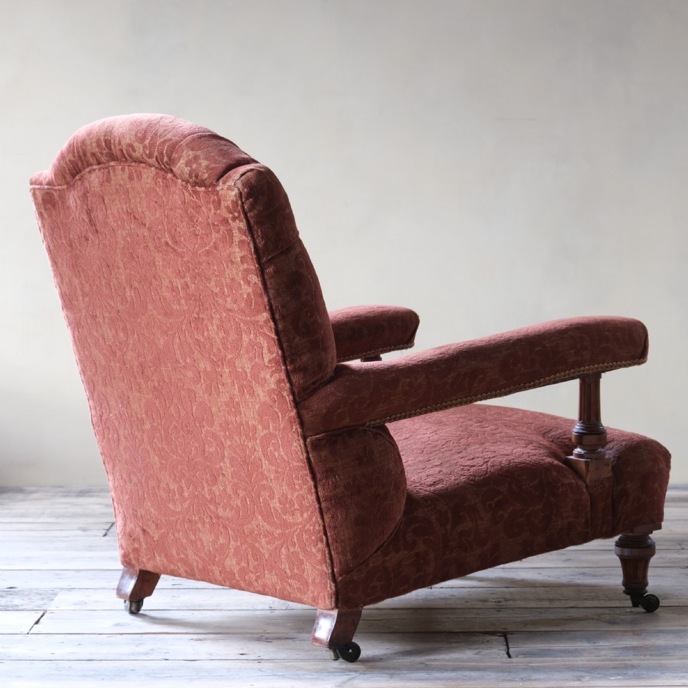 19th century walnut open armchair attributed to Holland and sons View IV