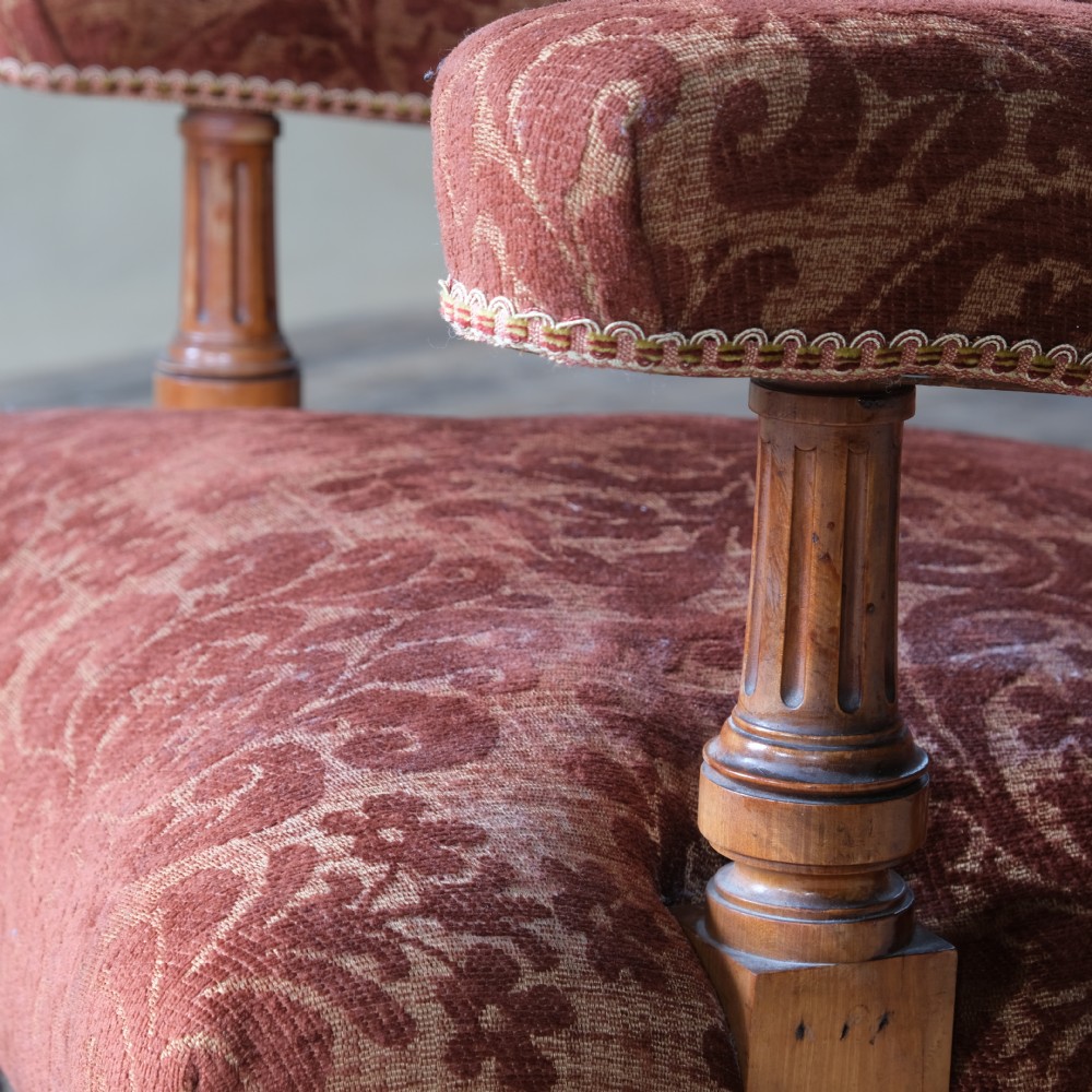 19th century walnut open armchair attributed to Holland and sons View VII