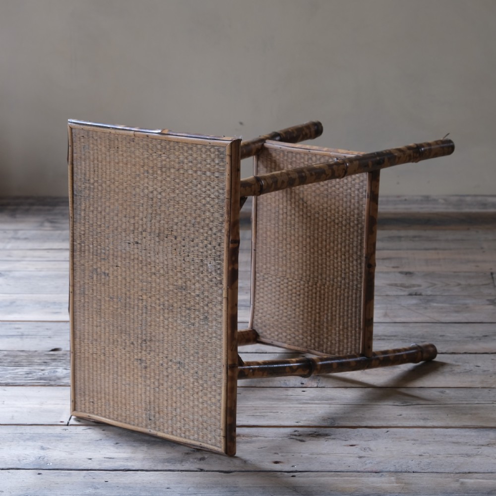 A 2 tier bamboo and rattan side table View IV