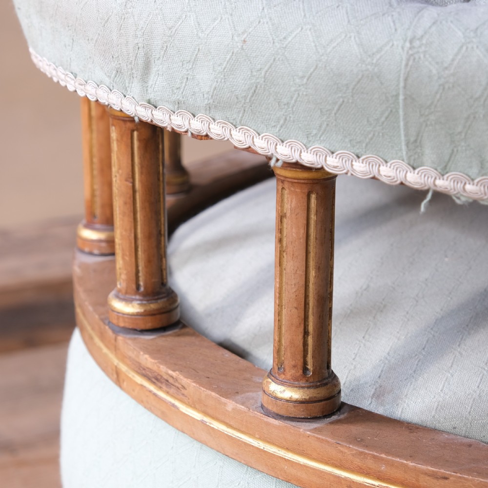 A petite 19th century walnut conversation sofa almost certainly by Gillows View IX