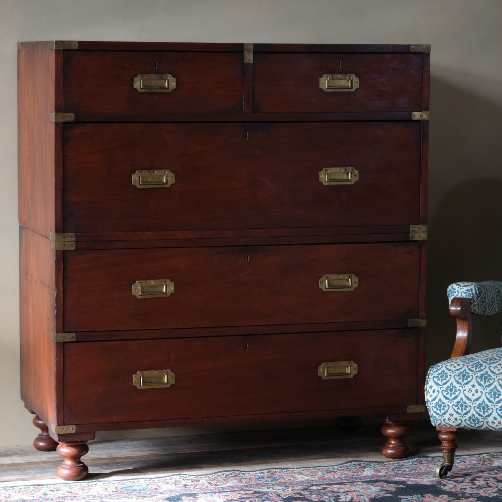 19th century Mahogany Military Campaign drawers