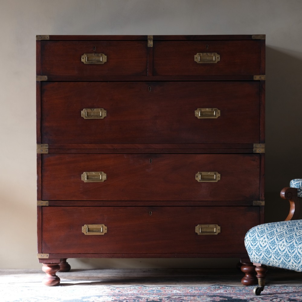 19th century Mahogany Military Campaign drawers View III