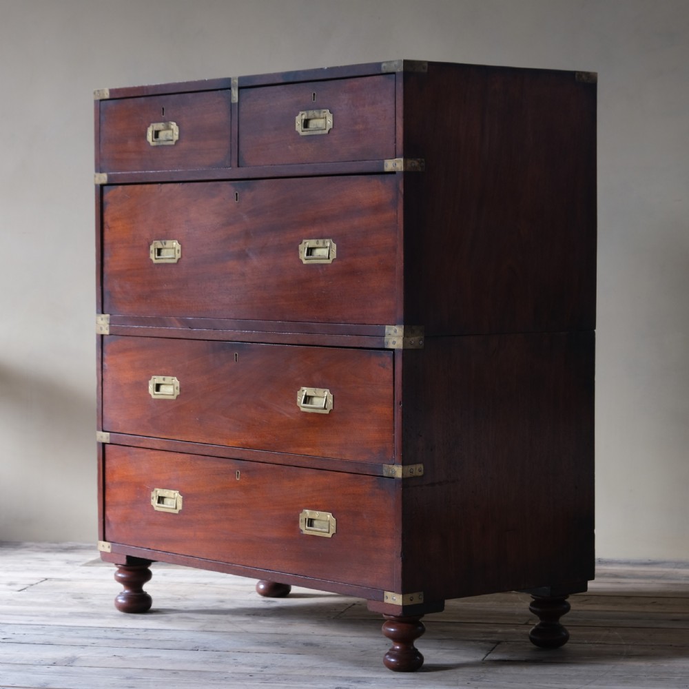 19th century Mahogany Military Campaign drawers View V