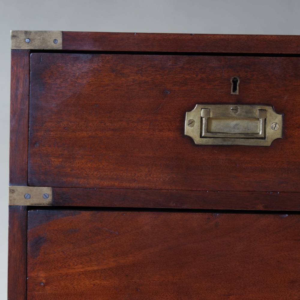 19th century Mahogany Military Campaign drawers View VII
