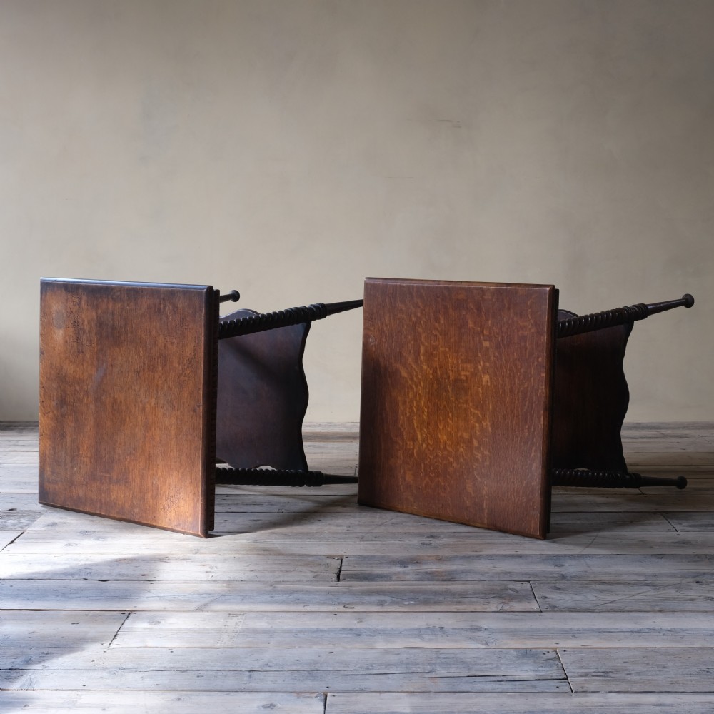 Pair of oak two tier occasional side table View III