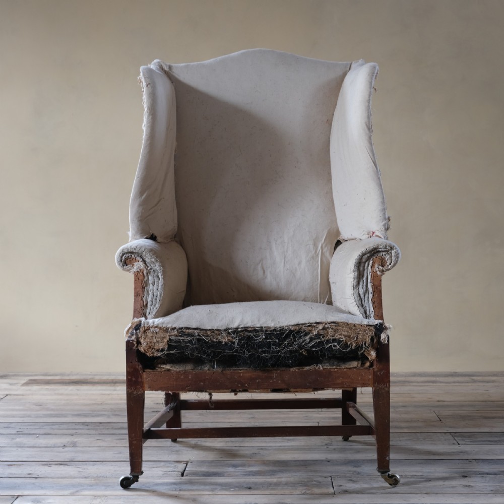 Antique George III style wingback armchair View II