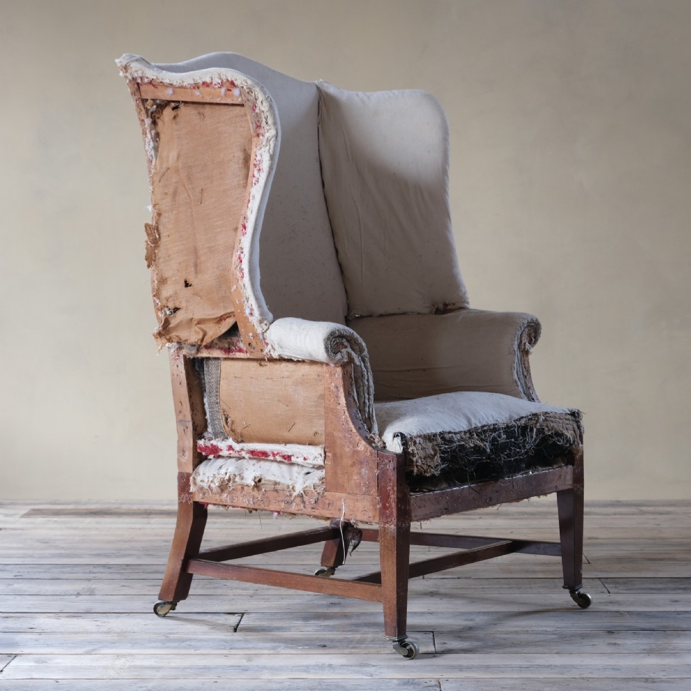 Antique George III style wingback armchair View III