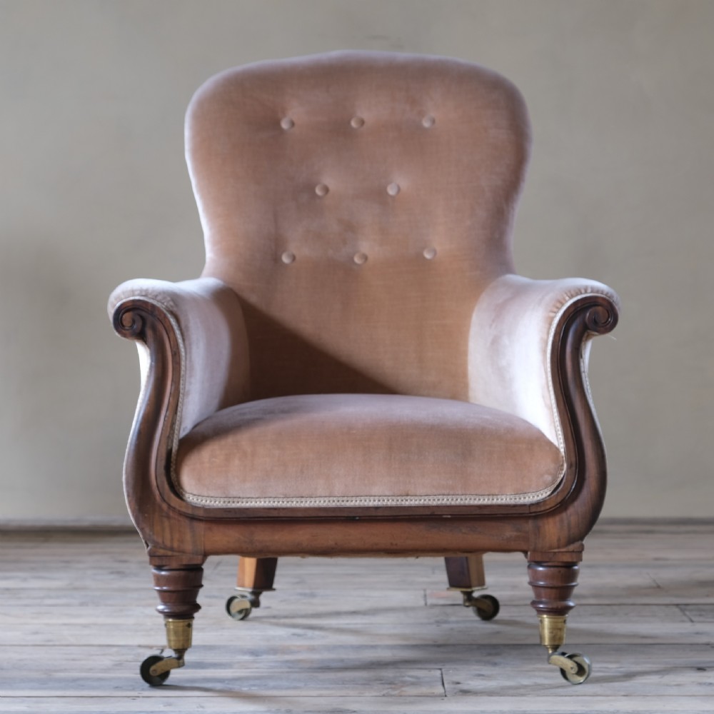 Regency walnut library armchair  View II