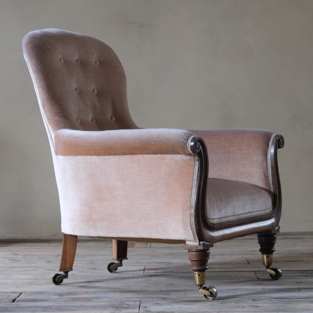 Regency walnut library armchair  View III
