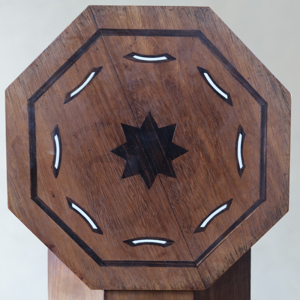 19th century Moorish mahogany and macassar ebony side table.  View VI