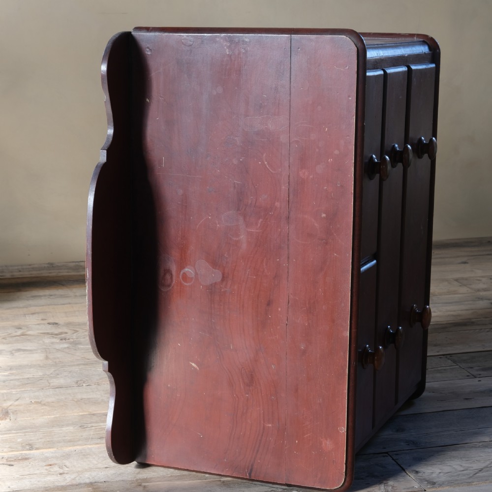 Antique painted pine drawers in original faux mahogany grained paint View IV