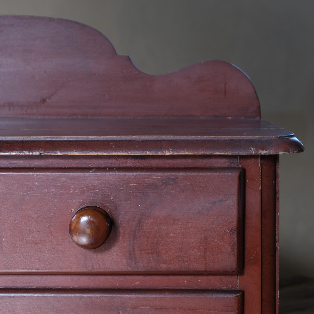 Antique painted pine drawers in original faux mahogany grained paint View VIII